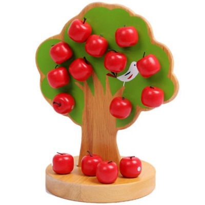 Игрушки младенца Montessori яблони деревянные для детей комплектуют плод воспитательный