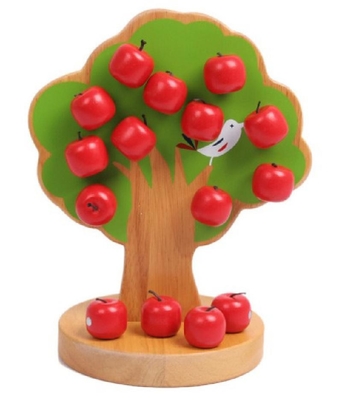 Игрушки младенца Montessori яблони деревянные для детей комплектуют плод воспитательный