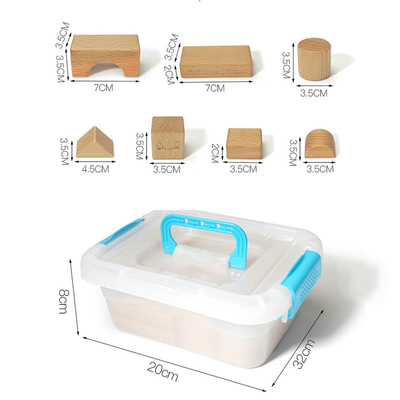 игрушки естественное Montessori блоков Burlywood бука 20pcs деревянные уча образование