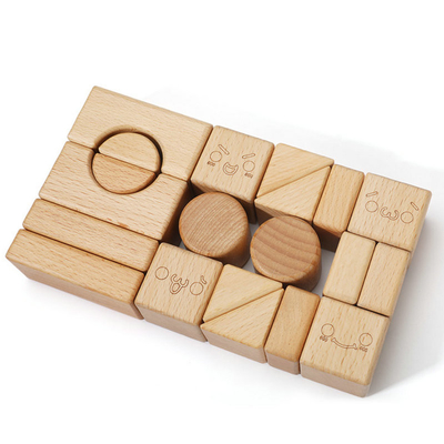 игрушки естественное Montessori блоков Burlywood бука 20pcs деревянные уча образование