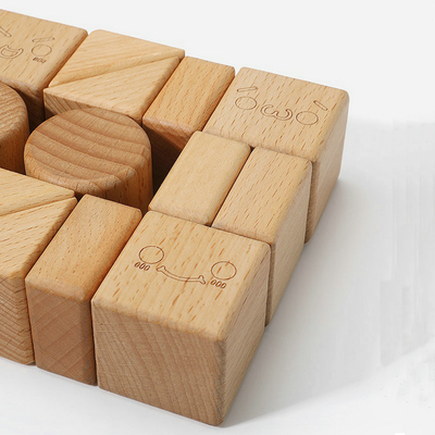 игрушки естественное Montessori блоков Burlywood бука 20pcs деревянные уча образование