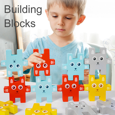 Животное Montessori детей штабелируя игры Jenga кролика игрушек блоков балансируя