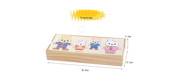 деревянное животное платье медведя кролика мультфильма мозаик 72pcs