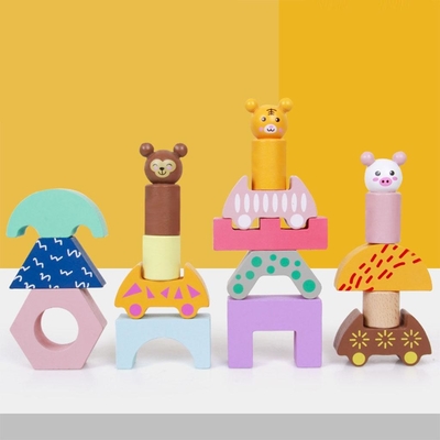 Деревянная тележка поезда формирует игрушку DIY воспитательную для Preschool малыша