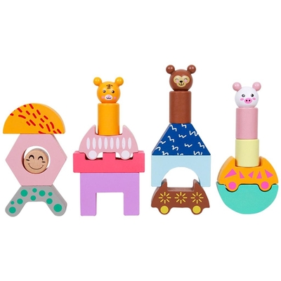 Деревянная тележка поезда формирует игрушку DIY воспитательную для Preschool малыша