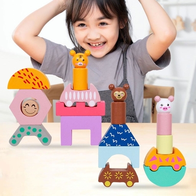 Деревянная тележка поезда формирует игрушку DIY воспитательную для Preschool малыша