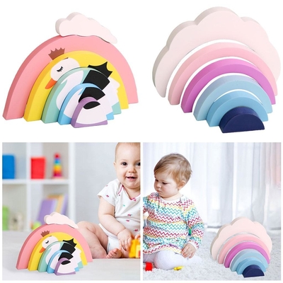 Строительные блоки 6 частей красочные воспитательные для детей Newborn