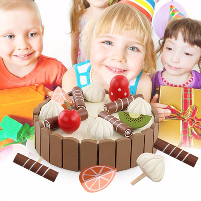 Кухня симуляции 17PCS деревянная мини установила DIY магнитный для предыдущее воспитательного