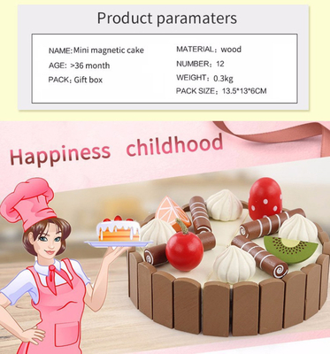 Кухня симуляции 17PCS деревянная мини установила DIY магнитный для предыдущее воспитательного