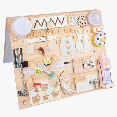 Игрушки предыдущей воспитательной DIY Handmade занятой доски Montessori деревянные для малышей