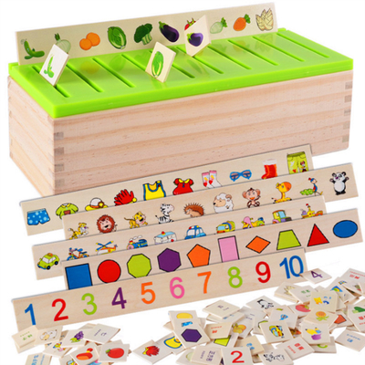 Деревянный младенец Montessori забавляется математическая классификация знания