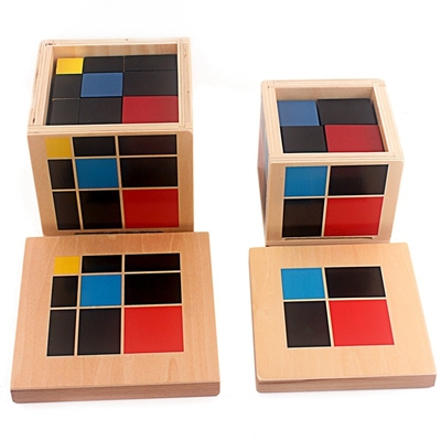 Куба куба Montessori игрушки арифметического алгебреического двухчленного триномиального деревянные