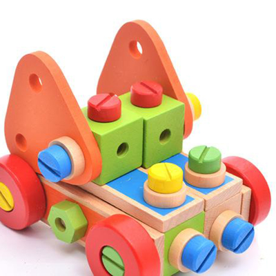 Гайка строительного блока Montessori деревянная забавляется подарок мальчиков девушек игрушки винта гайки