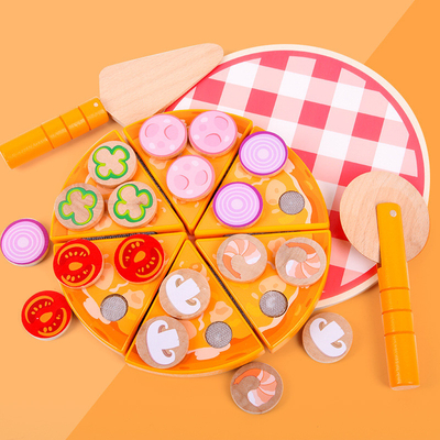 Еда варя овощ плода игрушки пиццы симуляции деревянный с Tableware