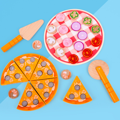Еда варя овощ плода игрушки пиццы симуляции деревянный с Tableware