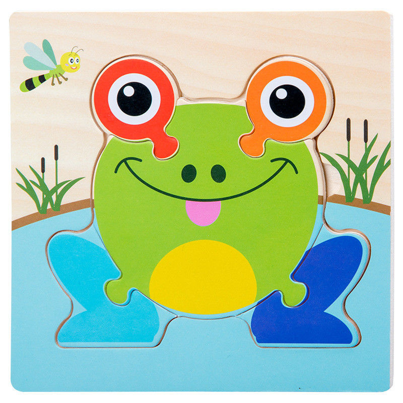 Игры Montessori младенец забавляется животные торгуют детьми 3D озадачивает деревянный соответствовать игрушки головоломки познавательности мультфильма